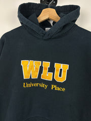 Vintage Waterloo Laurier University Embroidered Black Hoodie