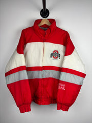 Vintage 90s Locker Line Ohio State Buckeyes Red & White Jacket