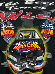 Vintage 90's Nascar Café Myrtle Beach All Over Print Black Tee