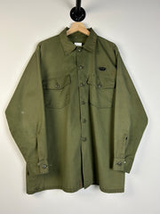 Vintage 80's Military Olive Green Button Up Jacket