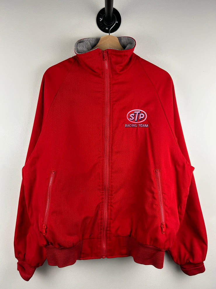 Vintage 90s STP Racing Team Fleece Lined Red Jacket