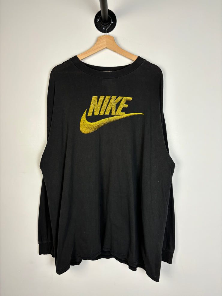 Vintage Nike Spellout Faded Black Long Sleeve