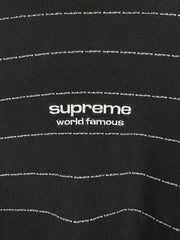 Supreme FW17 Logo Stripe Black Long Sleeve