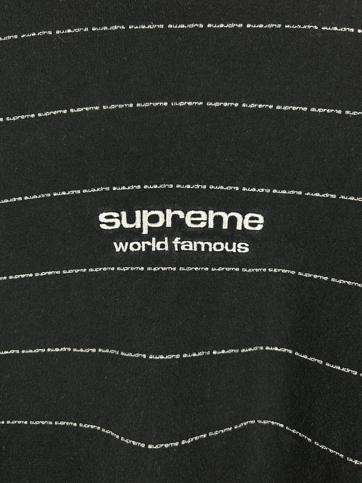 Supreme FW17 Logo Stripe Black Long Sleeve