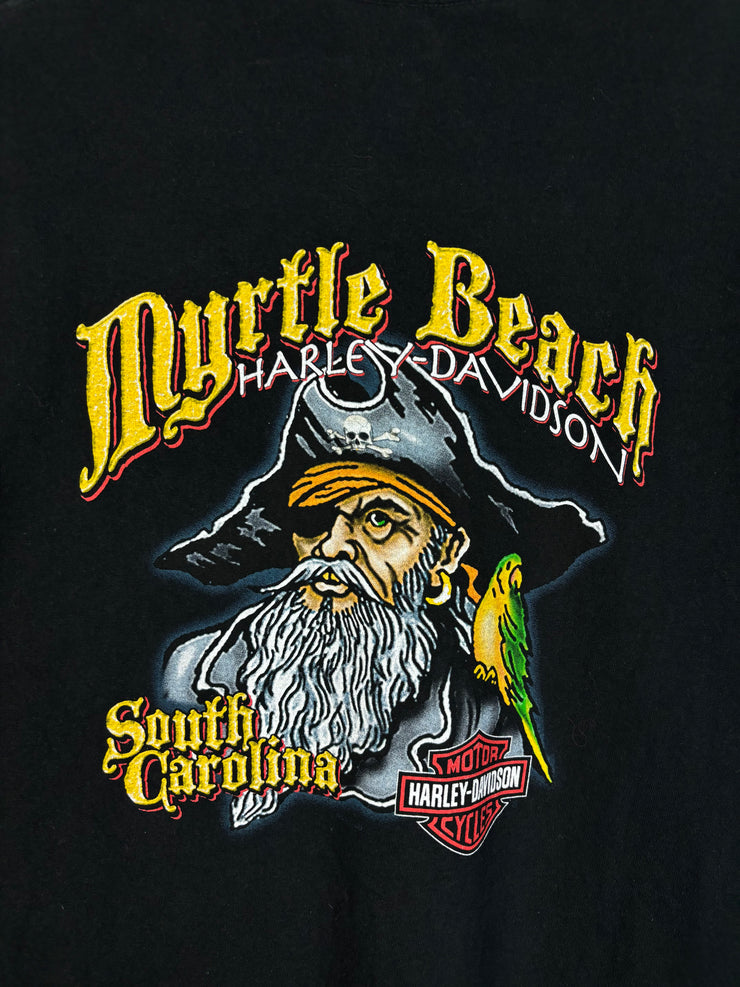 Vintage Harley Davidson Myrtle Beach Pirate Black Tee