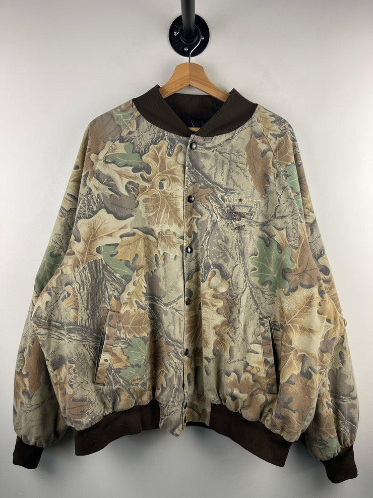 Vintage 90s Real Tree Camo Walmart Bomber Jacket