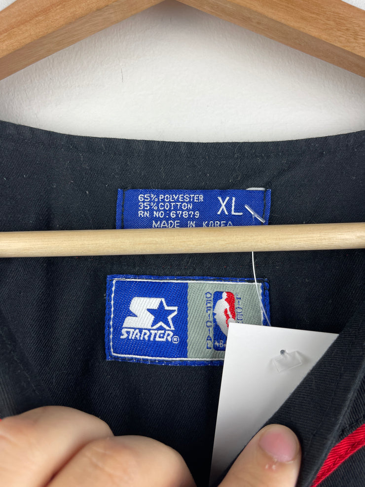 Vintage 90s NBA Starter Chicago Bulls Pinstripe Black Baseball Jersey