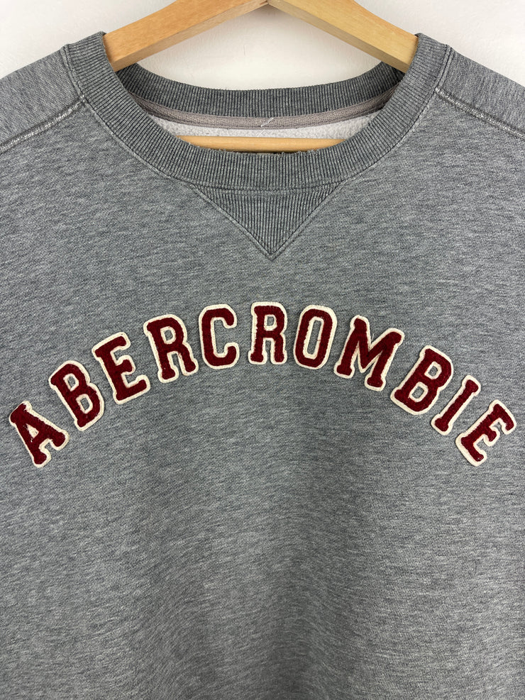 Vintage Abercrombie And Fitch Embroidered Grey Crewneck