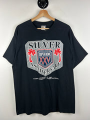 Vintage 90s NFL Super Bowl Silver Anniversary Black Tee