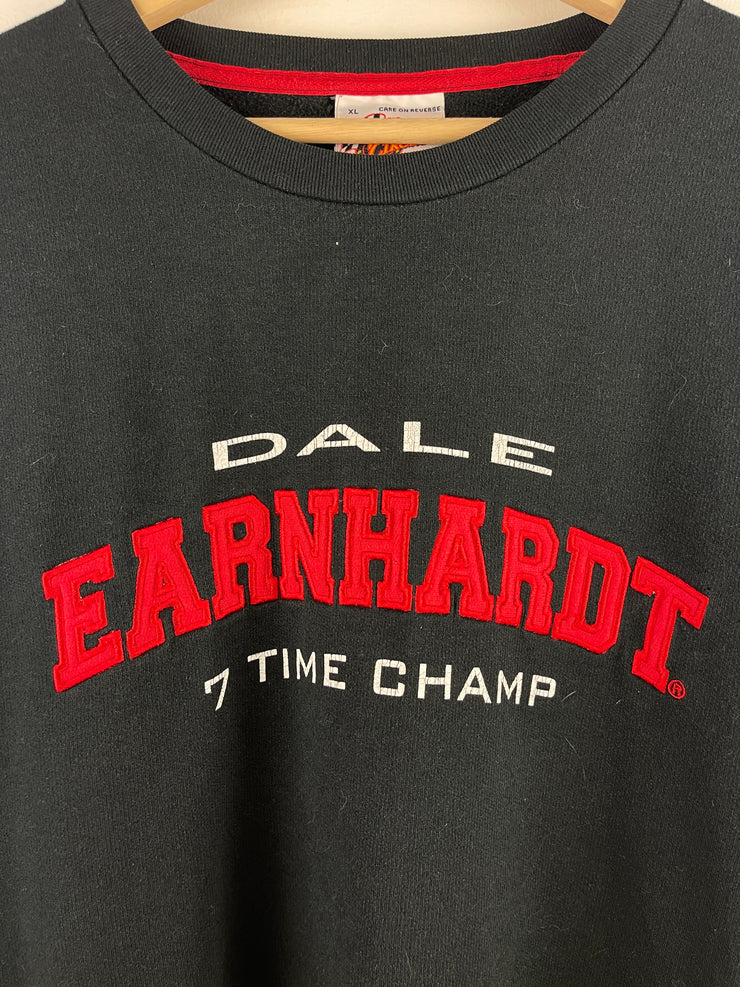 Vintage 90s Nascar Dale Earnhardt 7 Time Champ Black Crewneck
