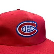 Vintage 90s NHL Montreal Canadiens Plain Logo Red Snapback Hat