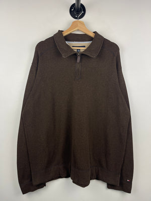 Vintage Tommy Hilfiger Brown Quarter Zip Sweater