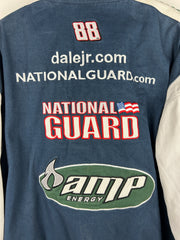 Vintage Nascar Chase Dale Jr National Guard Navy & White Racing Jacket
