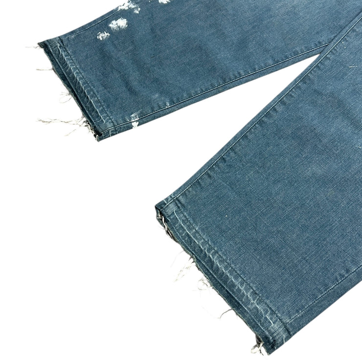 Neighborhood Paint Splattered Baggy Blue Denim Jeans