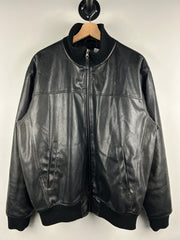 Vintage US Polo Assn Black Leather Bomber Jacket