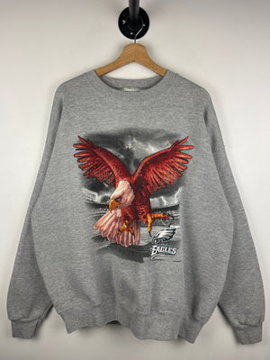 Vintage 2001 NFL Lee Sport Philadelphia Eagles Eagle Grey Crewneck