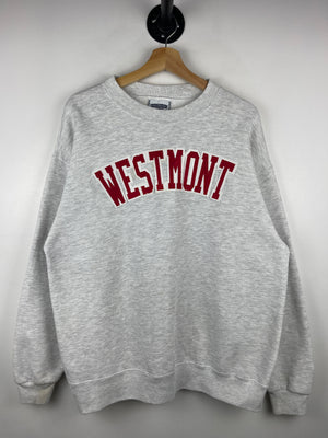 Vintage 90s Lee Westmont College Embroidered Grey Crewneck