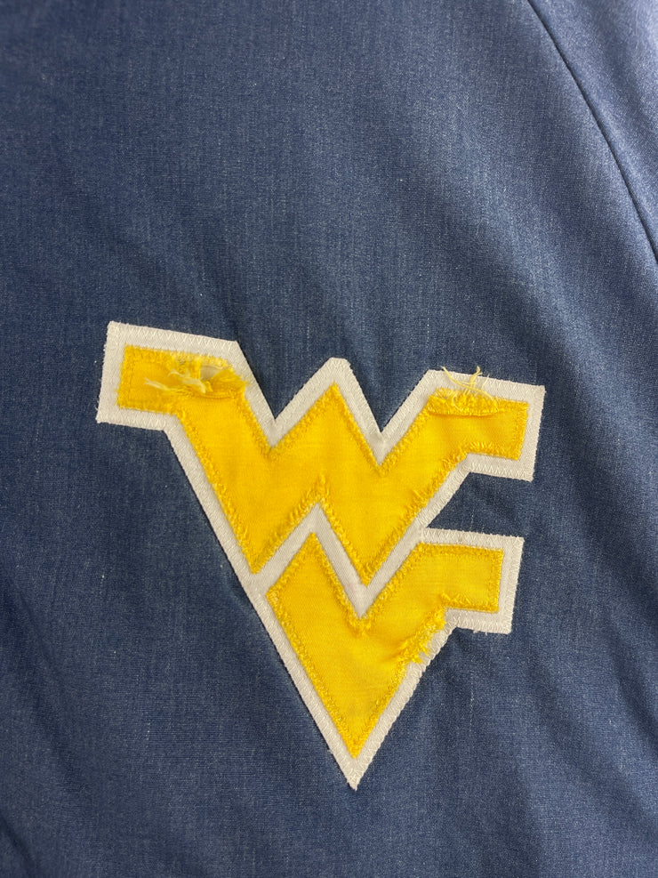 Vintage 90s DeLong West Virginia Navy Varsity Bomber Jacket