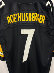 Vintage NFL Reebok Pittsburgh Steelers Roethlisberger Black Football Jersey