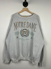 Vintage 90s Notre Dame University Irish Grey Crewneck