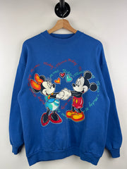 Vintage 90s Disney Mickey Unlimited Mickey & Minnie Mouse Blue Crewneck