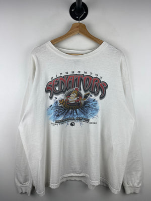 Vintage 90s AHL Binghamton Senators New York White Long Sleeve