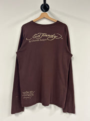 Vintage Y2K ED Hardy Brown Long Sleeve