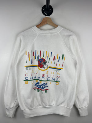 Vintage 80s NFL Buffalo Bills Eastern Division Champions White Crewneck