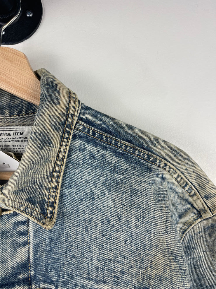 Vintage 90s Lee 1 Pocket Blue Denim Trucker Jacket