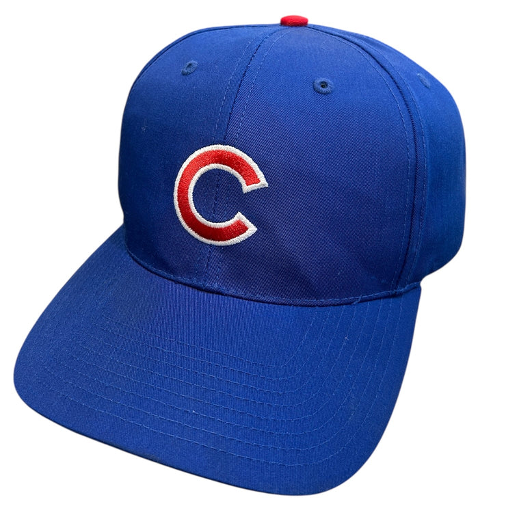 Vintage 90s MLB Chicago Cubs C Blue Snapback Hat