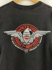 Vintage 90s Harley Davidson Vancouver Canada Polar Bear Black Tee