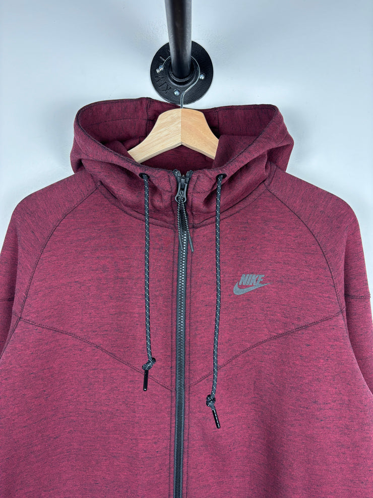 Nike Tech Fleece Burgundy Zip Up Hoodie