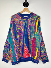 Vintage 90s Coogi Australia Multi Colour Pastel 3D Knit Sweater