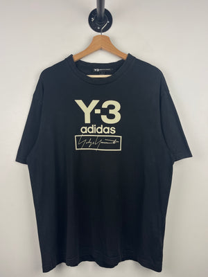 Adidas Y-3 Stacked Logo Black Tee