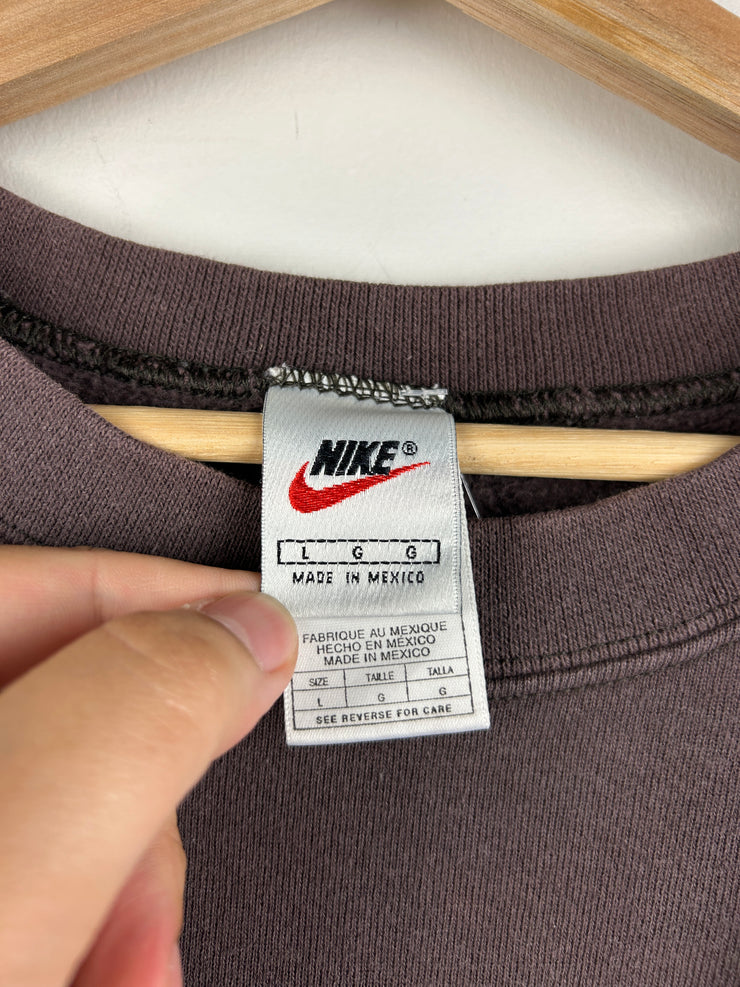 Vintage 90s Nike Mini Swoosh Tonal Brown Crewneck