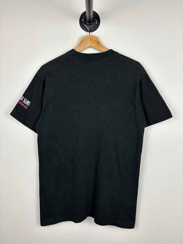 Vintage 90s Virginia Slims Smokes Black Tee