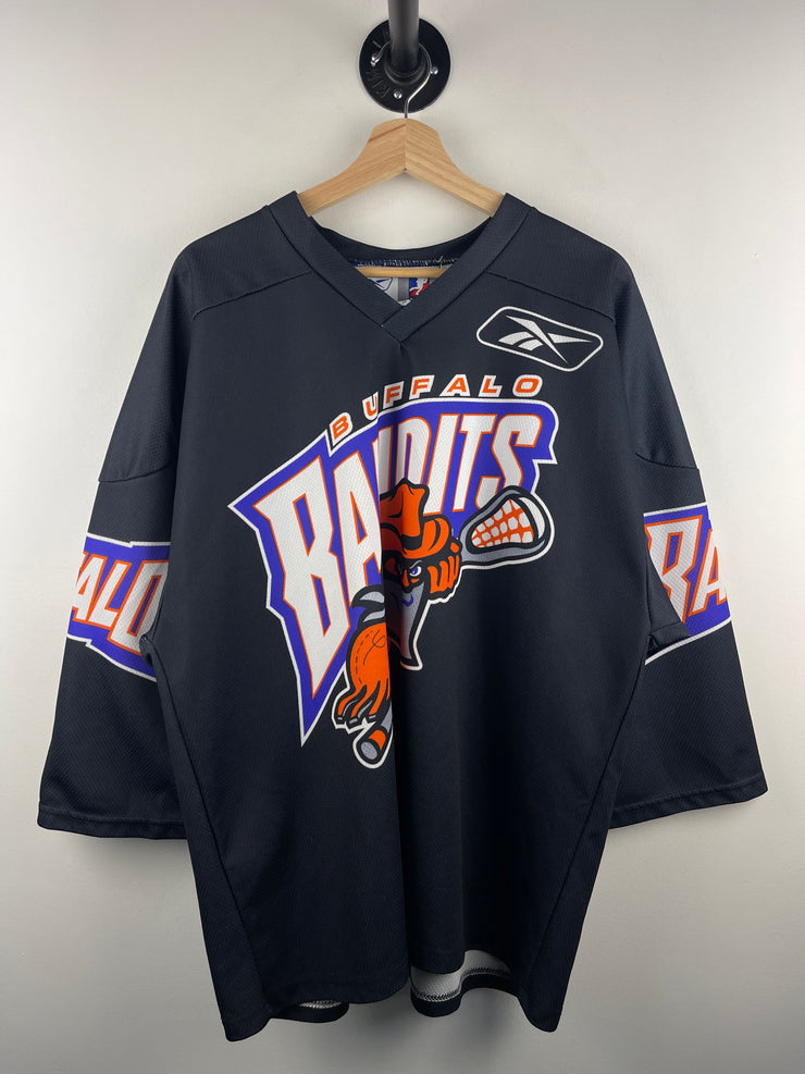 Vintage NLL Reebok Buffalo Bandits Black Lacrosse Jersey