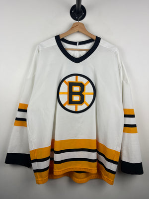 Vintage 90s NHL CCM Boston Bruins White Hockey Jersey