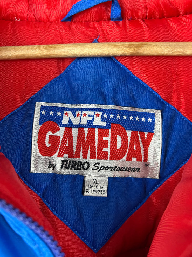 Vintage 90s NFL Gameday Buffalo Bills Embroidered Red & Blue Hooded Jacket