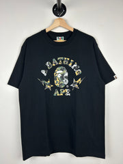 Bape College Logo Star Black & Green Tee