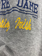Vintage 90s Notre Dame Fighting Irish Embroidered Grey Crewneck