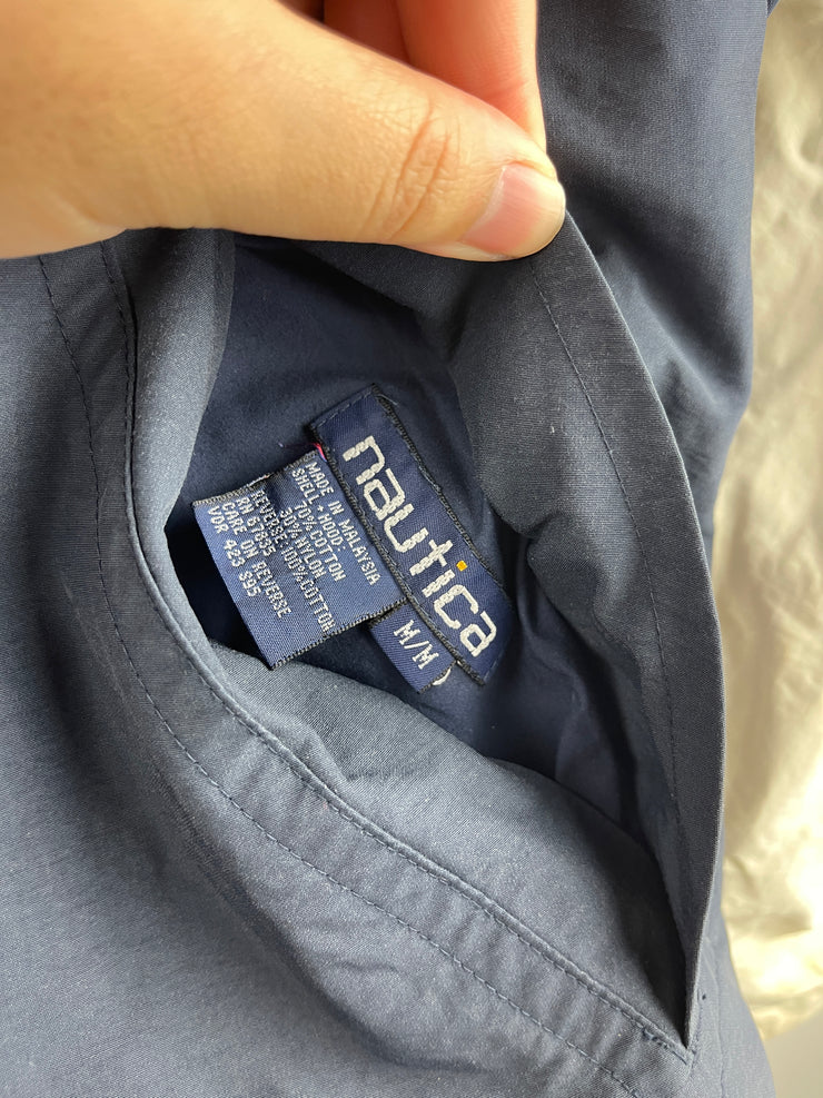 Vintage 90s Nautica Sport Green & Navy Reversible Bomber Jacket