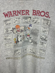 Vintage 90's Warner Bros Looney Tunes Thrashed Grey Crewneck