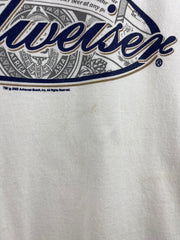 Vintage 2002 Budweiser Beer Spellout White Tee
