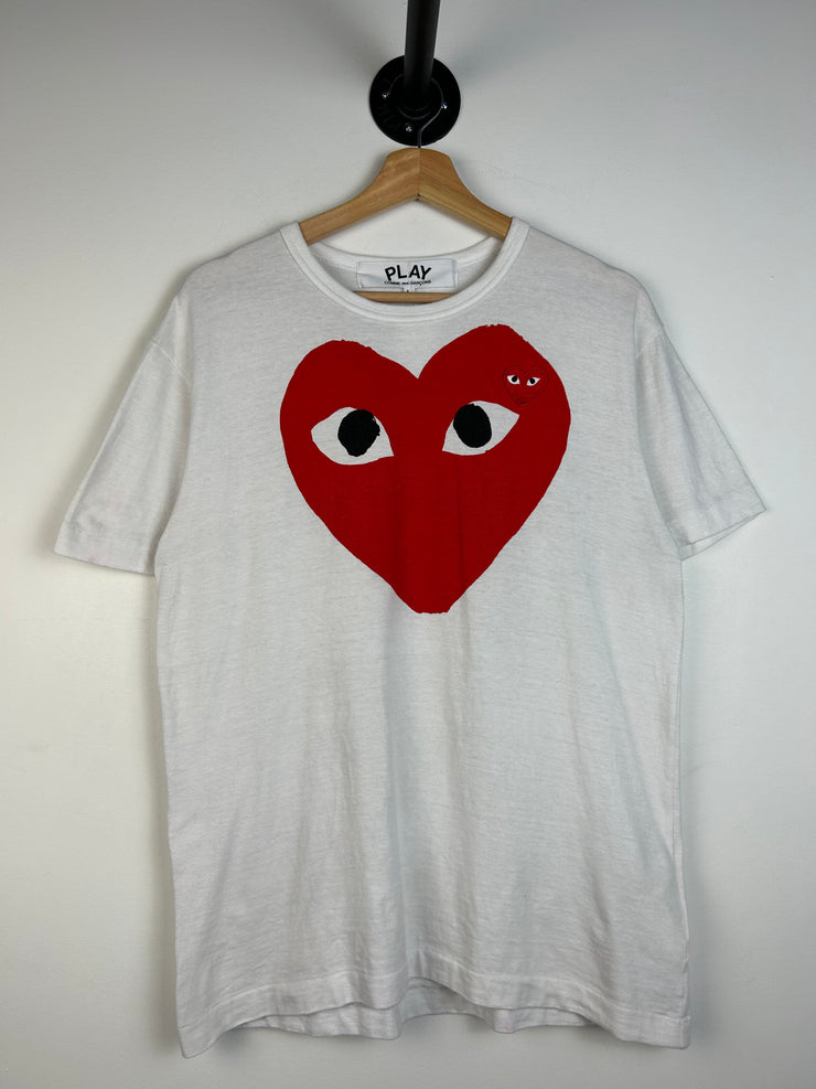 Comme Des Garcons Play Heart White Tee