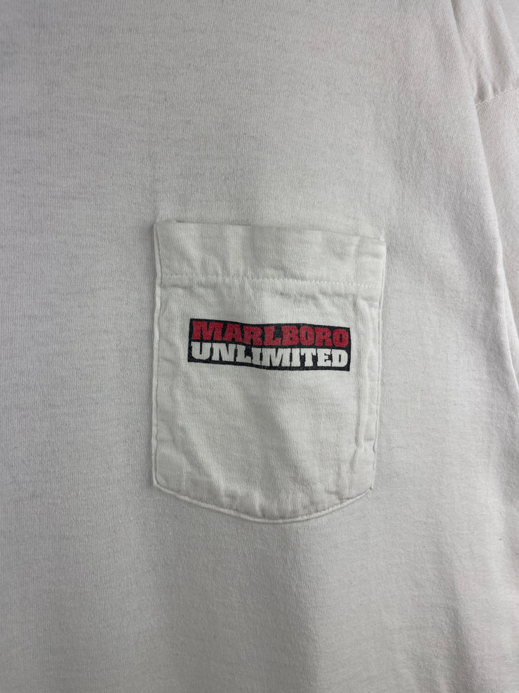Vintage 90s Marlboro Unlimited Train White Tee