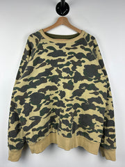 Bape Spellout Camo Reversible Olive Crewneck