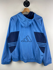 Vintage Adidas Baby Blue Hooded Windbreaker