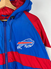 Vintage 90s NFL Gameday Buffalo Bills Embroidered Red & Blue Hooded Jacket