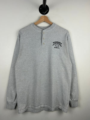 Vintage 90s Harley Davidson Miami Florida Grey Henley Long Sleeve